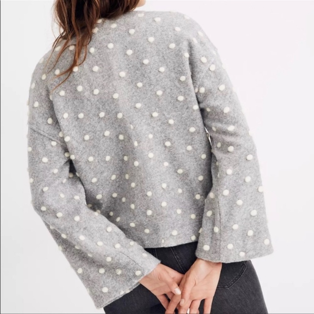 Madewell Texture & Thread Gray Bobble Cardigan L - image 2